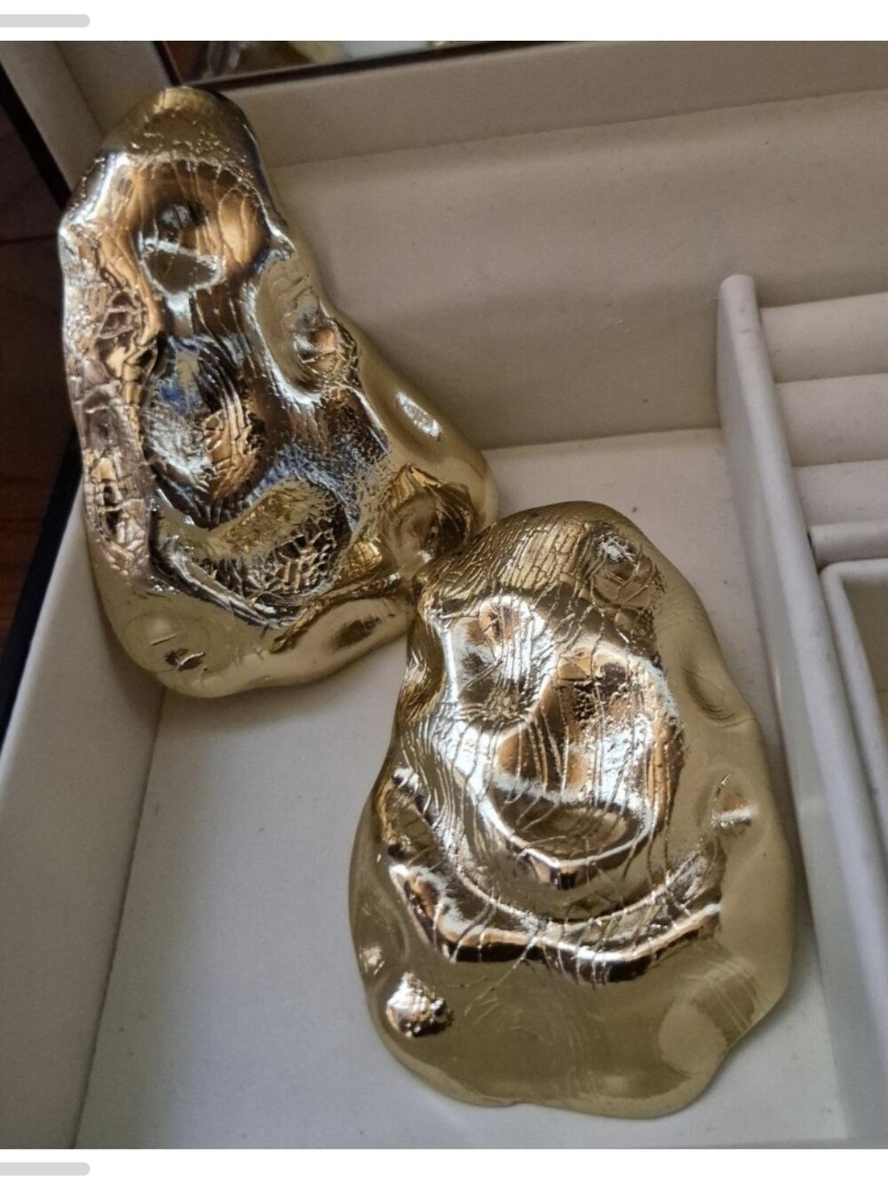 Gold Organic Nugget  Earrings